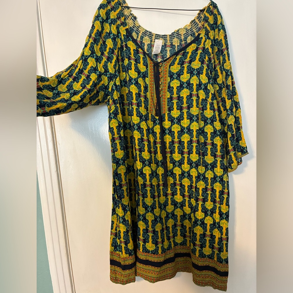 Colorful Patterned Tunic Dress - Picture 2 of 3